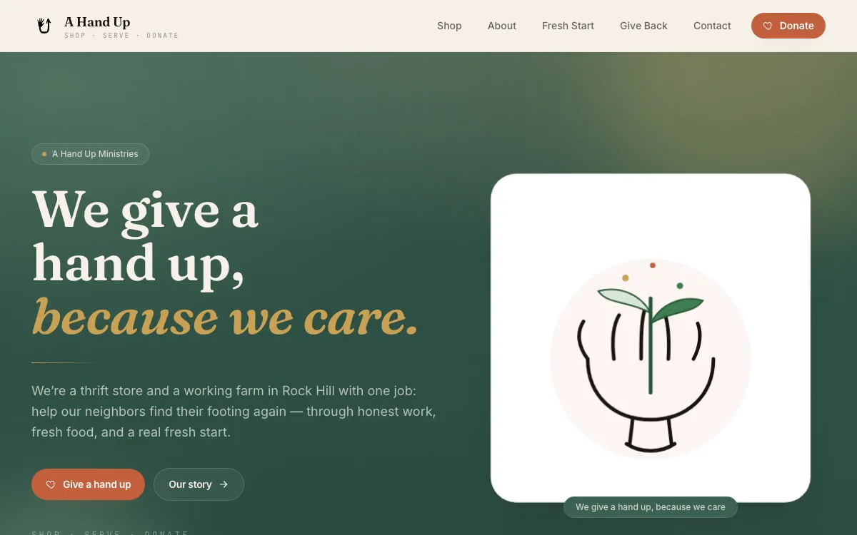 A Hand Up website