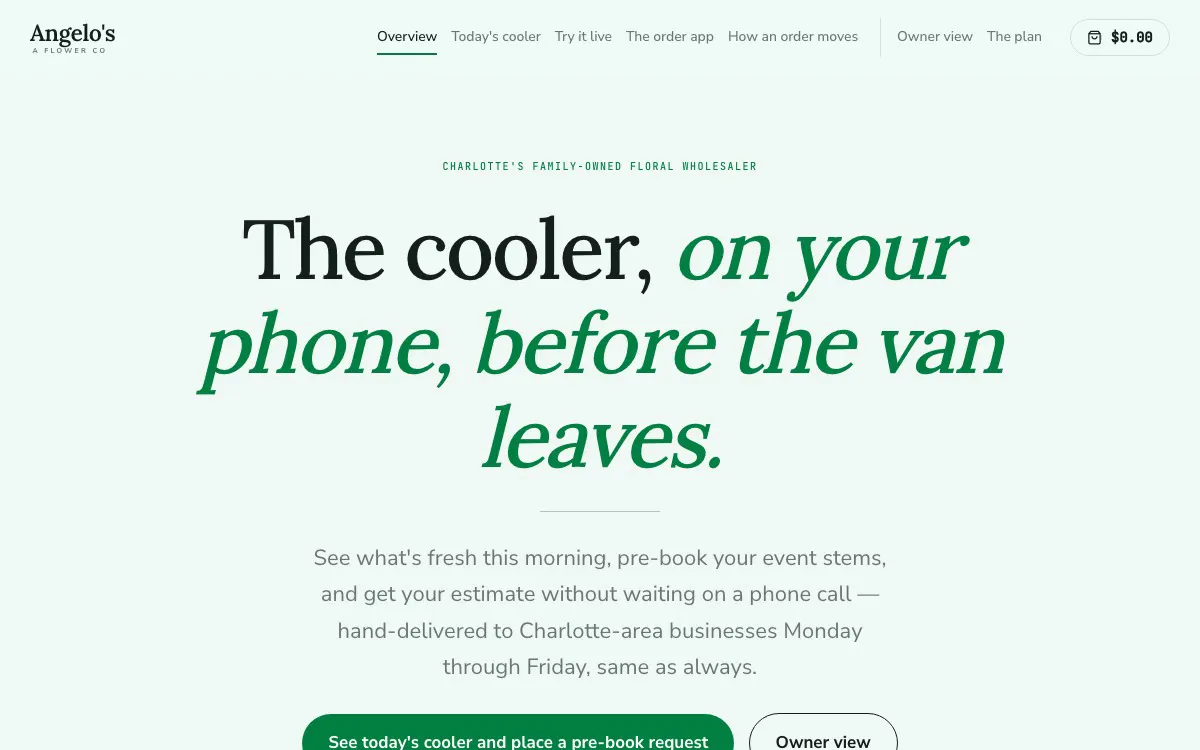 Angelo's — A Flower Co website